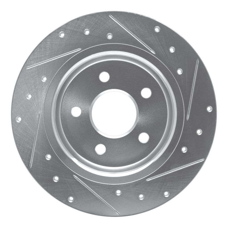 Volvo C70 Brake Rotor (1) - Rear Left - R1 Concepts - Drilled & Slotted - Silver - `04-`13